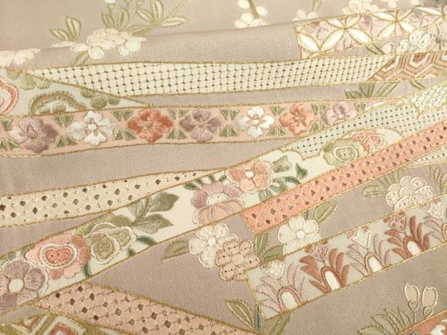 平和屋着物●訪問着　総刺繍　中国三大刺繍　汕頭刺繍　スワトウ刺繍　蔓帯花文　金糸　正絹　逸品　AABH9974ck_6