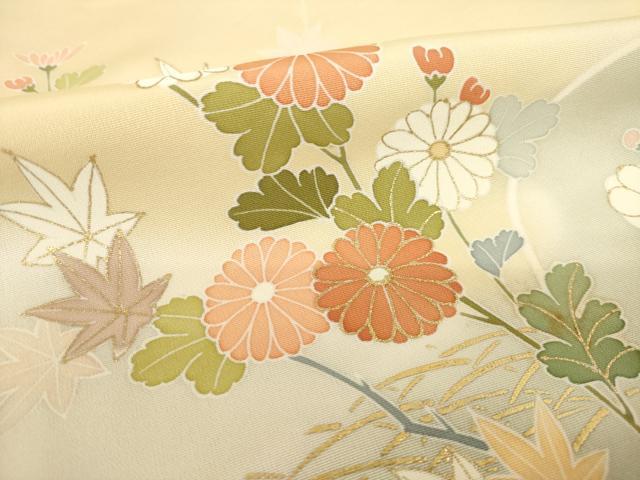 平和屋着物●創業460年・千總　訪問着　駒刺繍　流水花文　暈し染め　金彩　正絹　逸品　AABH9982ck_6
