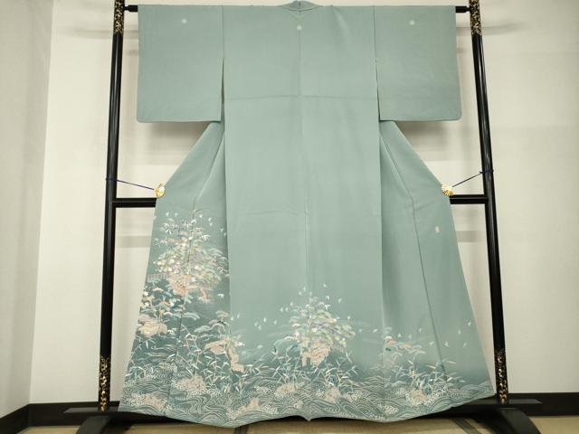 平和屋着物●豪華色留袖　友禅　作家物　風景松文　千鳥　正絹　逸品　AABH9995ck 32,110円