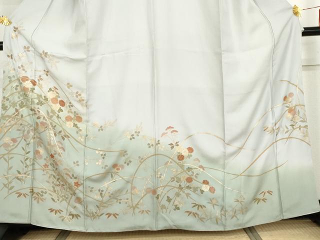 平和屋着物●訪問着　枝花文　暈し染め　金彩　正絹　逸品　AABI0111cs_2