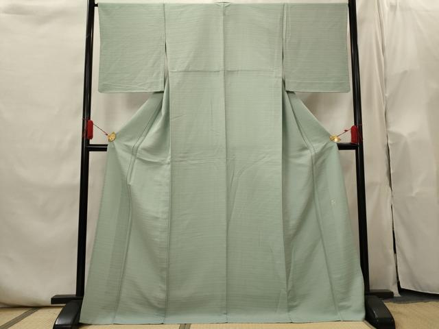 平和屋着物▽京加賀友禅　百貫達雄監修　色無地　単衣　千草色　正絹　逸品　AABI0206st_1