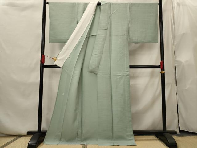 平和屋着物▽京加賀友禅　百貫達雄監修　色無地　単衣　千草色　正絹　逸品　AABI0206st_2