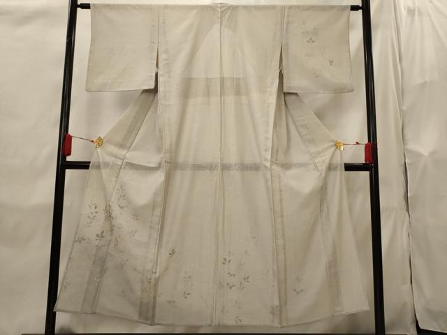 平和屋着物▽訪問着　無双　紗袷　紗×紗　枝葉文　正絹　逸品　AABI0228st