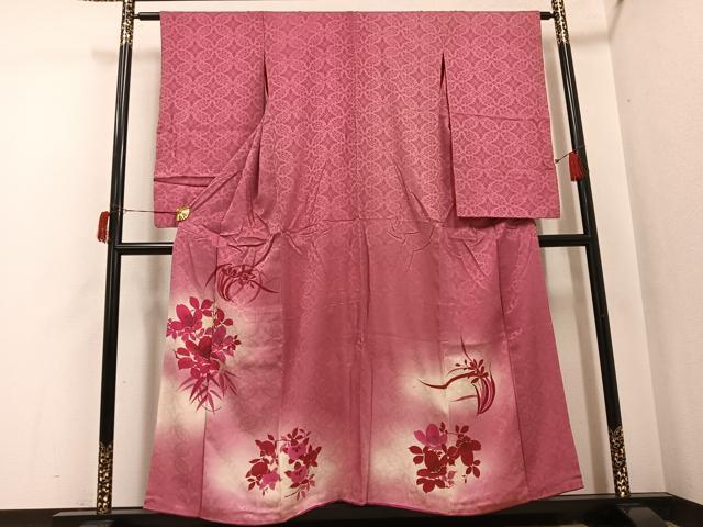 平和屋本店○アンティーク 大正ロマン 小振袖 二尺袖 草花文 暈し