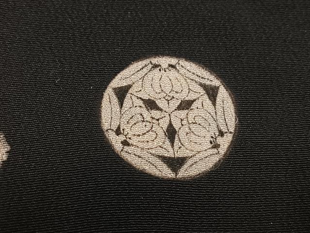 平和屋本店●アンティーク　大正ロマン　振袖　駒刺繍　群れ鶴風景草花舟宝尽くし　黒地　金彩　正絹　逸品　AABI0465ph_7