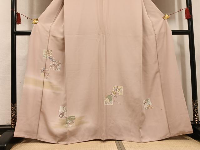 平和屋着物●訪問着　色紙楽器花文　正絹　逸品　AABI0529ph_2
