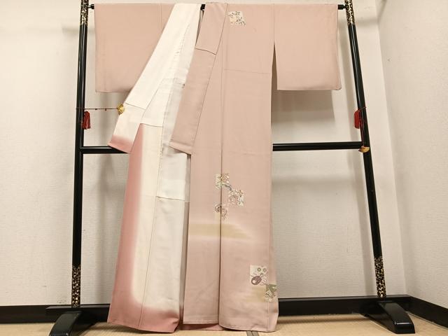 平和屋着物●訪問着　色紙楽器花文　正絹　逸品　AABI0529ph_1