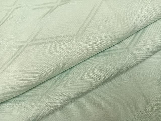 平和屋着物●上質な色無地　入子菱地紋　柳鼠色　正絹　逸品　AABI0537ph