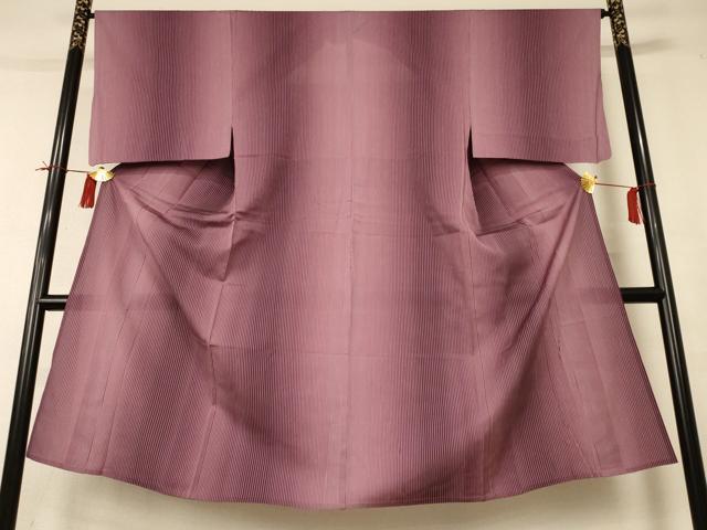 平和屋着物▽男性　小紋　単衣　縞　暈し染め　正絹　逸品　AABI0629jd