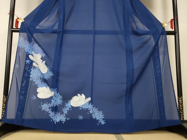 平和屋着物＊夏物　訪問着　絽　手描き　花鳥文　正絹　逸品　AABI0651jd_2