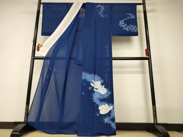 平和屋着物＊夏物　訪問着　絽　手描き　花鳥文　正絹　逸品　AABI0651jd_1