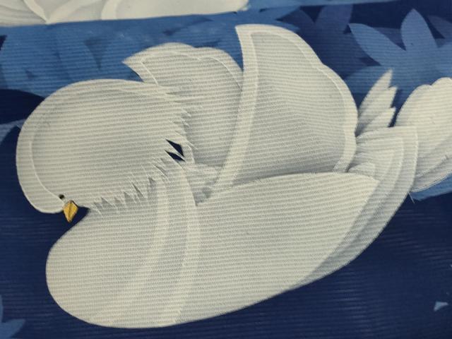 平和屋着物＊夏物　訪問着　絽　手描き　花鳥文　正絹　逸品　AABI0651jd_5