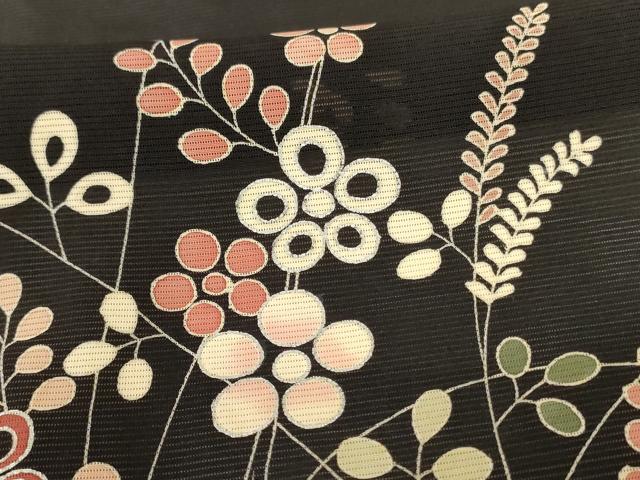 平和屋着物＊夏物　訪問着　絽　草花文　銀彩　正絹　逸品　AABI0657jd_5