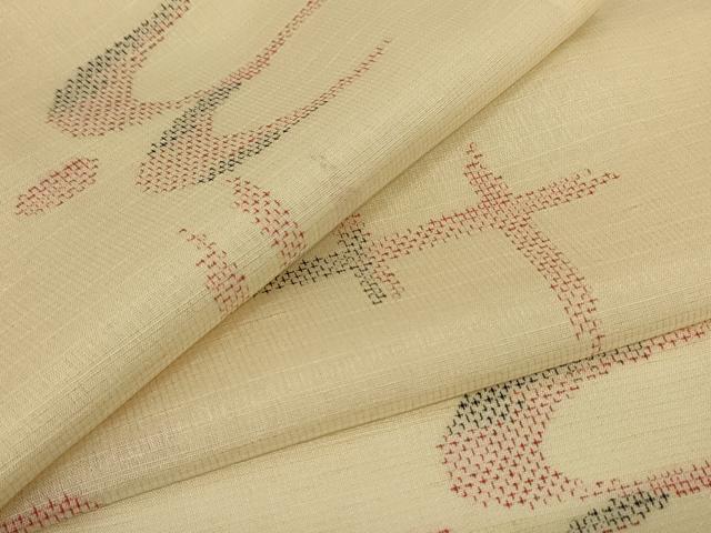 平和屋着物＊夏物　小紋　紗　琉球絣文様　正絹　逸品　AABI0665jd