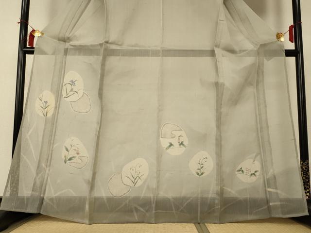 平和屋着物＊夏物　絹芭蕉　訪問着　草花文　正絹　逸品　未使用　AABI0674jd_2
