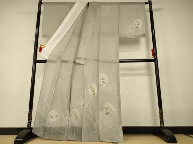 平和屋着物＊夏物　絹芭蕉　訪問着　草花文　正絹　逸品　未使用　AABI0674jd_1