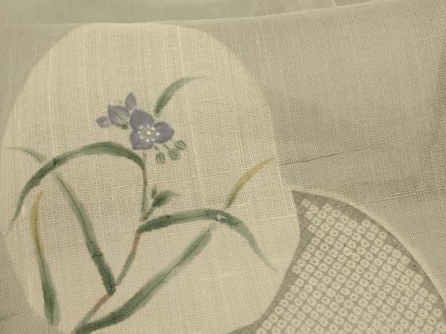 平和屋着物＊夏物　絹芭蕉　訪問着　草花文　正絹　逸品　未使用　AABI0674jd_5