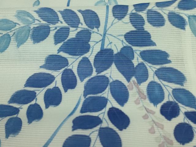 平和屋着物＊夏物　訪問着　絽　手描き　草花文　洗える着物　AABI0678jd_5