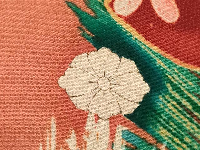 平和屋本店●アンティーク　大正ロマン　振袖　駒刺繍　御所車花文　金彩　正絹　逸品　AABI0783ck_8