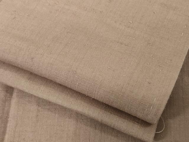 平和屋着物●結城紬　色無地　梅染色　正絹　逸品　AABI0799ck
