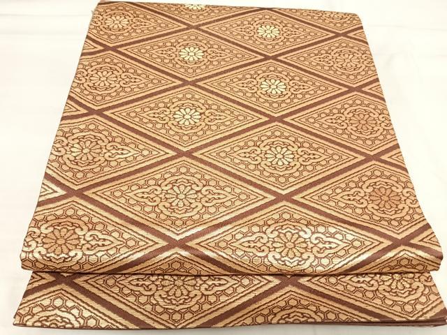 花菱文　金彩　正絹　逸品 平和屋着物◎六通柄袋帯 花菱文 金糸 正絹 逸品 AABI0982yx 【公式通販】
