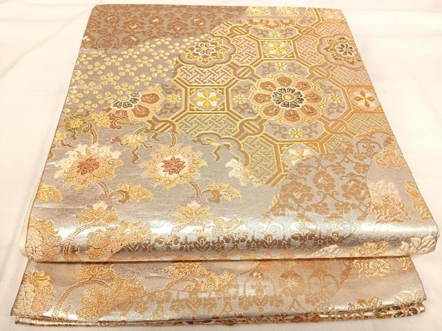 平和屋着物◎六通柄袋帯 名物裂 金銀糸 正絹 逸品 AABI1145yx 【公式通販】