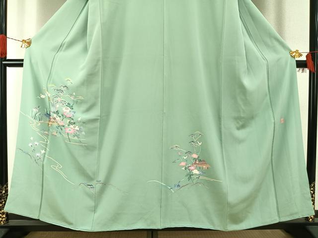 平和屋着物●本加賀友禅作家 岡本幸治　訪問着　枝花文　正絹　逸品　AABI1279fy_2