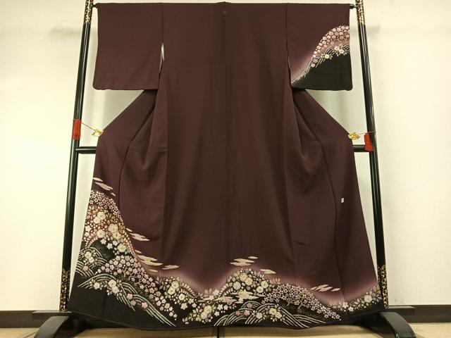 平和屋着物●訪問着　作家物　辻が花　絞り　暈し染め　金彩　正絹　逸品　AABI1322fy