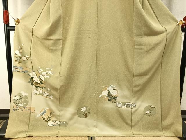 平和屋着物●訪問着　友禅　花鳥文　暈し染め　金銀彩　正絹　逸品　AABI1333fy_2