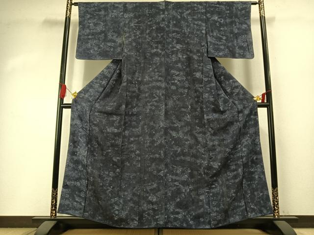 平和屋着物●上質な小紋　中国三大刺繍　スワトウ刺繍　汕頭刺繍　草花文　正絹　逸品　AABI1334fy_1