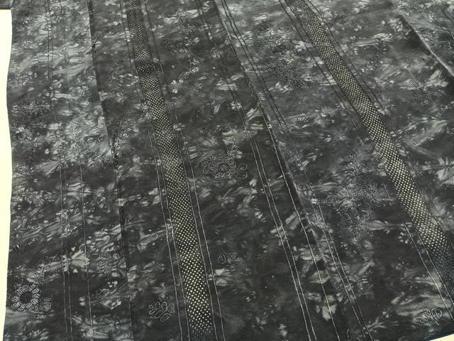 平和屋着物●上質な小紋　中国三大刺繍　スワトウ刺繍　汕頭刺繍　草花文　正絹　逸品　AABI1334fy_3