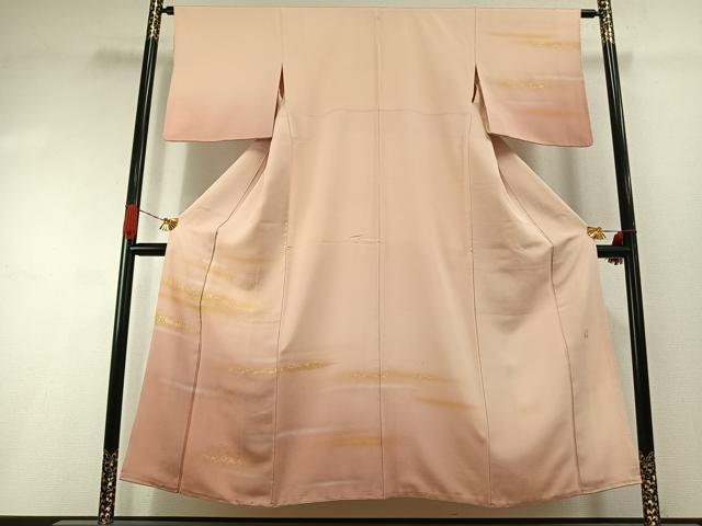 平和屋着物●人間国宝　福田喜三郎　訪問着　霞文　暈し染め　金彩　正絹　逸品　AABI1392fy