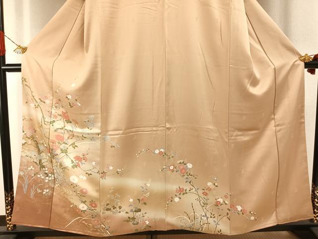 平和屋着物●訪問着　枝花文　暈し染め　金彩　正絹　逸品　AABI1394fy_2
