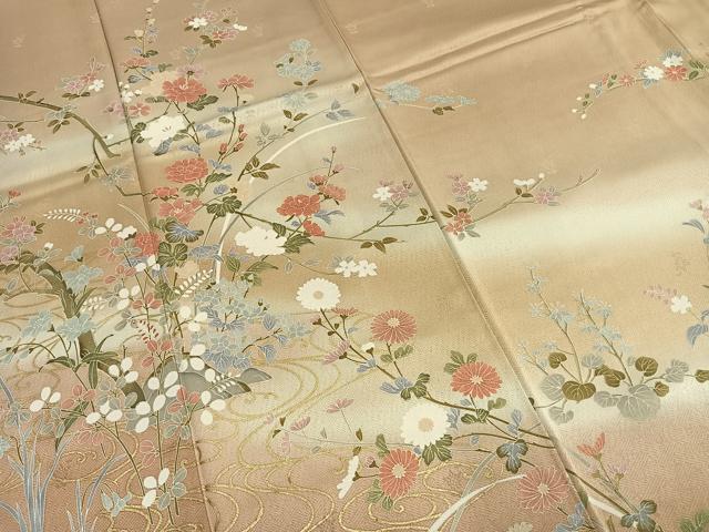 平和屋着物●訪問着　枝花文　暈し染め　金彩　正絹　逸品　AABI1394fy_3