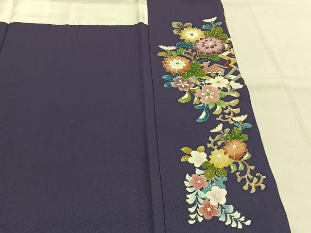 平和屋着物●色留訪問着　友禅　駒刺繍　吉祥花文　金彩　正絹　逸品　AABI1427fy_6