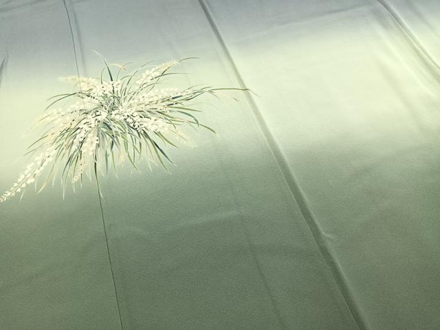 平和屋着物●十日町　加賀草木友禅の第一人者　田村哲彦　訪問着　草花文　暈し染め　正絹　逸品　未使用　AABI1473fy_3