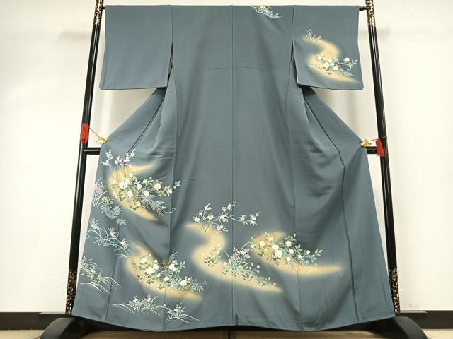 平和屋着物●訪問着　枝花文　暈し染め　金彩　正絹　逸品　AABI1480fy