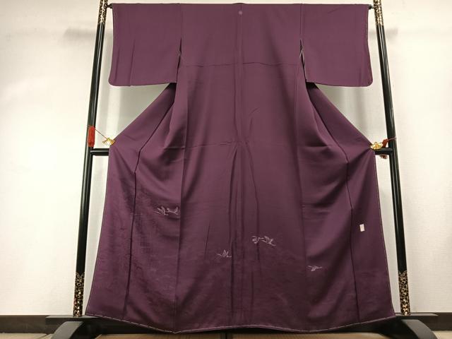 平和屋着物●本加賀友禅作家　押田正義　訪問着　風景飛鳥文　桑の実色　正絹　逸品　AABI1610fy