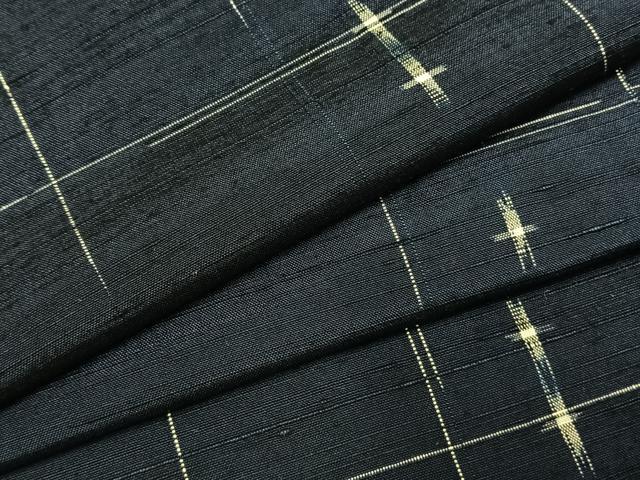 平和屋着物●上質な紬　格子　反端付き　正絹　逸品　AABI1685fy