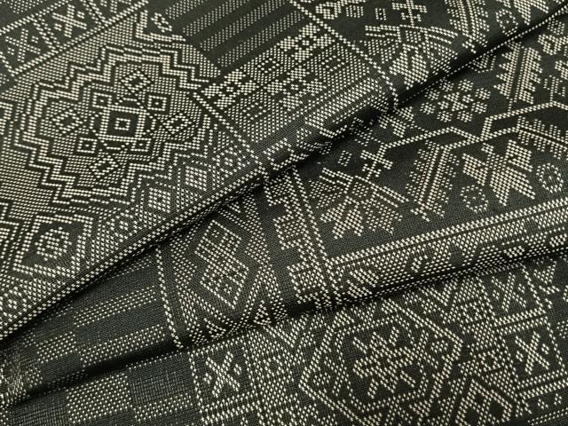 平和屋着物●お召　幾何学文様　正絹　逸品　AABI1721fy