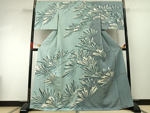 平和屋着物●訪問着　友禅　雪持ち松　正絹　逸品　AABI1728fy 38,025円
