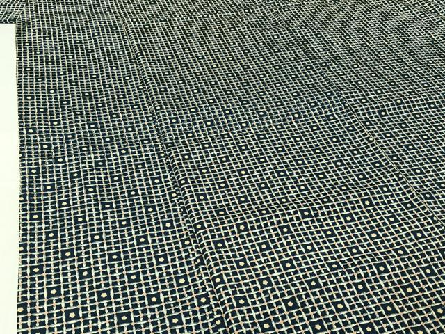 平和屋着物▽上質な小紋　単衣　格子花文　正絹　逸品　AABI2153jh_3