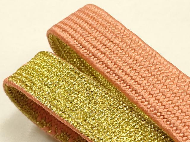 平和屋本店●和装小物　帯締め・帯揚げセット　高麗組　霞文　箔散らし　金糸　金彩　暈し染め　逸品　未使用　AABI2267ay_2