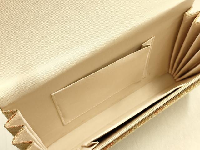 平和屋着物●和装小物　和装バッグ・草履セット　おき宗　佐賀錦　クラッチバッグ　花亀甲繋ぎ　金糸　逸品　AABI2318ay_4