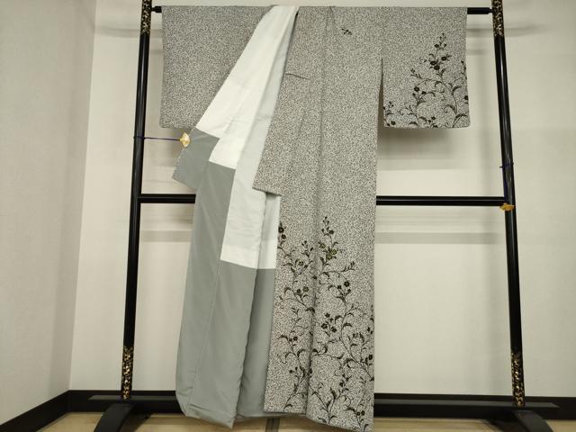 平和屋着物●訪問着　玉蟲　花唐草文　たたき染め　金彩　正絹　逸品　AABI2447ck_1