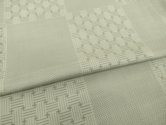 平和屋着物●本場大島紬　カタス7マルキ　市松文　秋名バラ柄　ロング丈　正絹　逸品　AABI2460ck_4