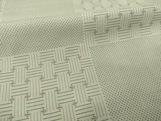 平和屋着物●本場大島紬　カタス7マルキ　市松文　秋名バラ柄　ロング丈　正絹　逸品　AABI2460ck_5