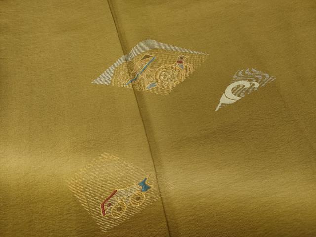平和屋着物●訪問着　刺繍　玩具文　金銀彩　正絹　逸品　AABI2475ck_3