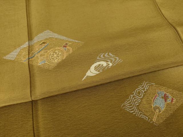平和屋着物●訪問着　刺繍　玩具文　金銀彩　正絹　逸品　AABI2475ck_4