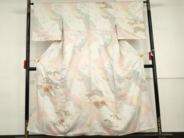 平和屋着物●豪華振袖　松竹梅　暈し染め　金彩　やまと誂製　正絹　逸品　AABH2057ph 平和屋着物○豪華振袖 松竹梅 暈し染め 金彩 やまと誂製 正絹 逸品